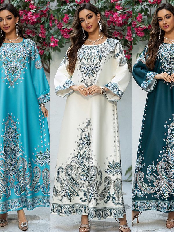 Muslim Robe Printed Dubai Women's Clothing Dress