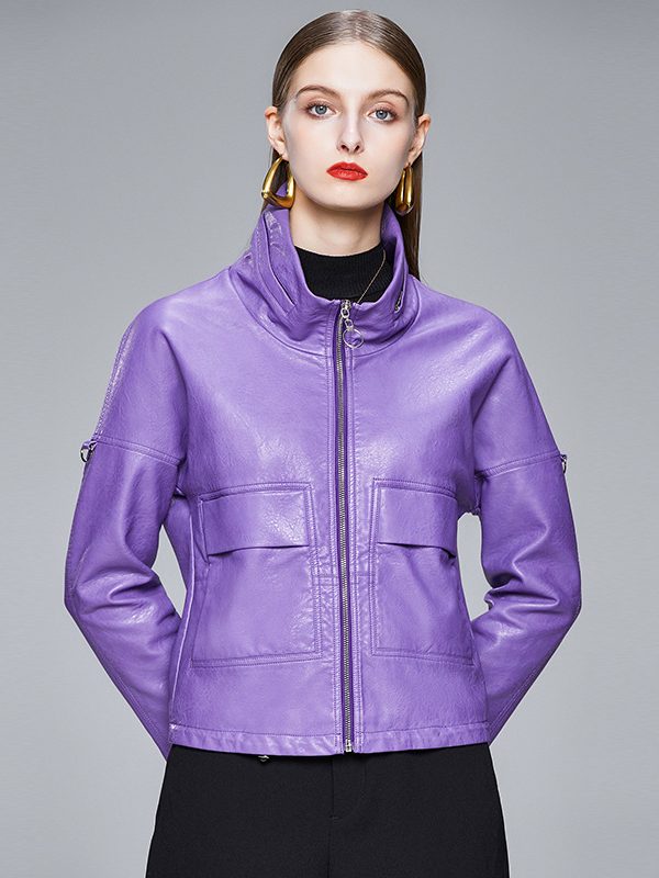 Korean Style Leather Jacket Women PU Coat Leather