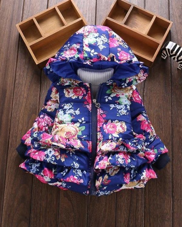 جاكيت بناتي مبطن من القطن السميك