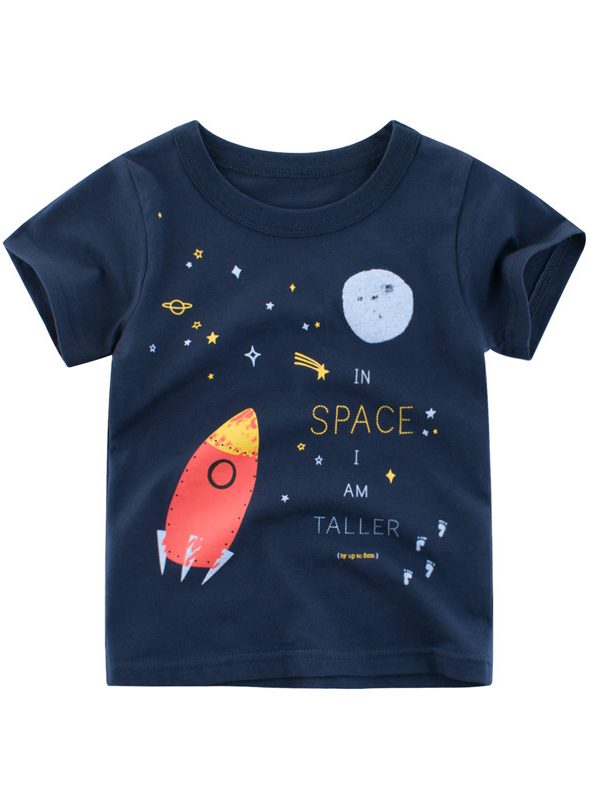 Children's rocket print T-shirt