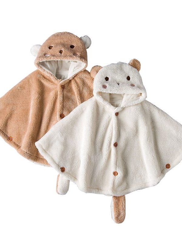 Fashionable and Cute Lamb Wool Padded Children's Cloak