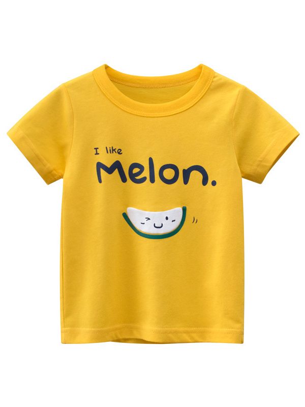 ملابس أطفال صيفية تي شيرت فاكهة بأكمام قصيرة للأطفال ملابس أطفال بنات