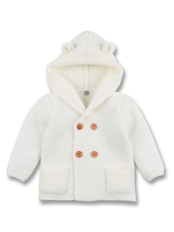 Cardigan Sweater British Boys' Hooded Solid Color Sweater Autumn Winter Coat Sweater