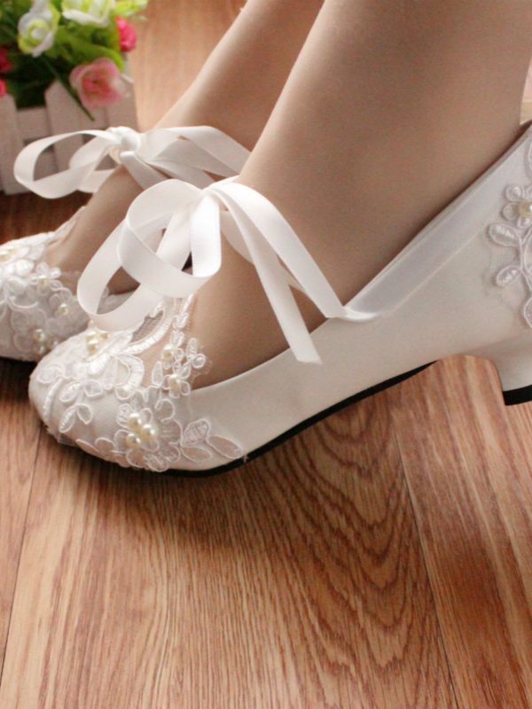 White Large Size Flat Wedding Shoes Bridal Wedding Shoes Bridesmaid Shoes Women