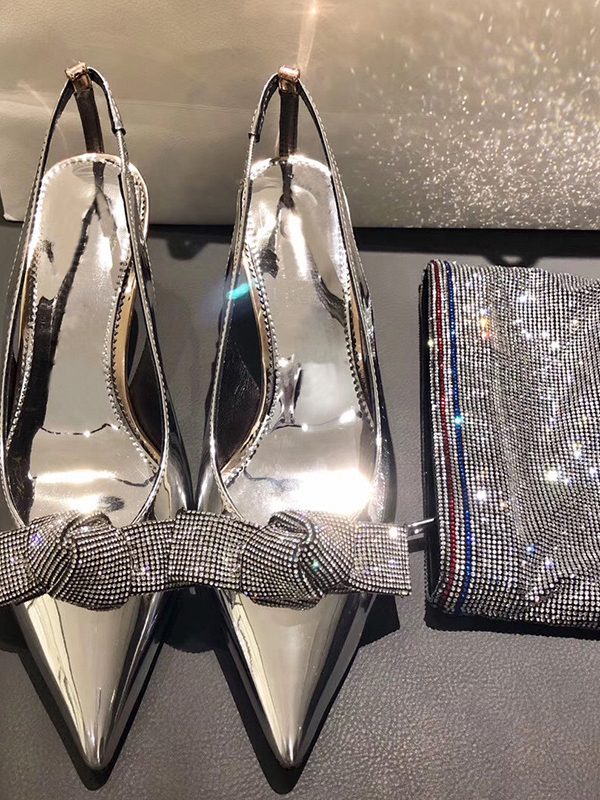 Women's Shoes Back Space High-Heeled Women's Shoes Bow Knot Toe Cap Sandals Women