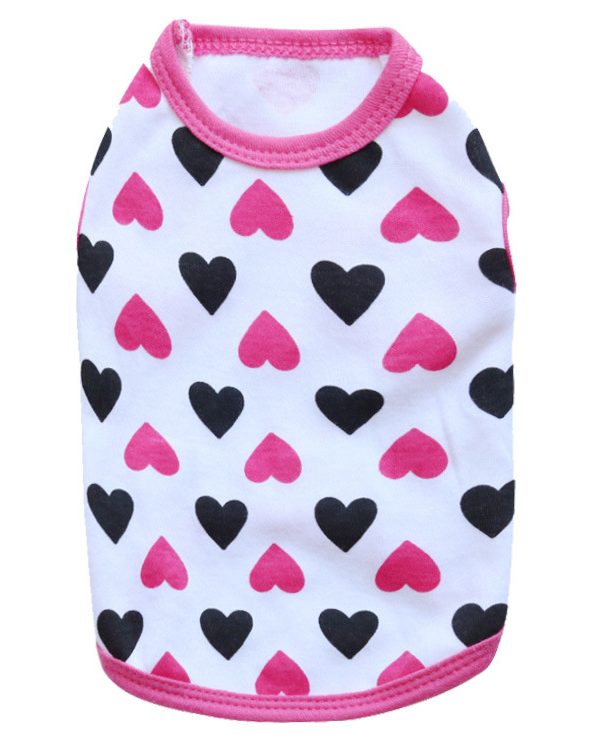All Printed Love Cotton Jersey Pet Vest Pet Clothing