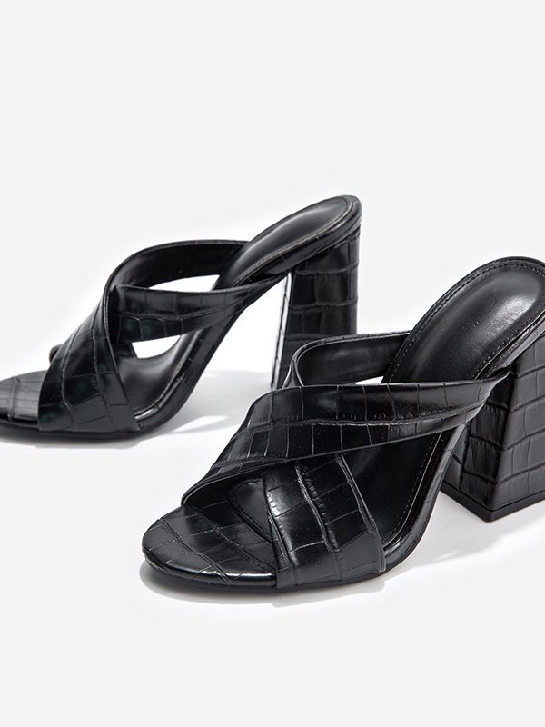 Large Size Women's Shoes 41-43 Women's Half Slippers Women Shoes Thick Heel High Heel Sandals Women