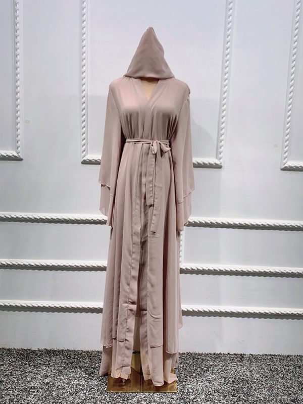 Solid Open Abaya Kimono Dubai Turkey Kaftan Muslim Cardigan