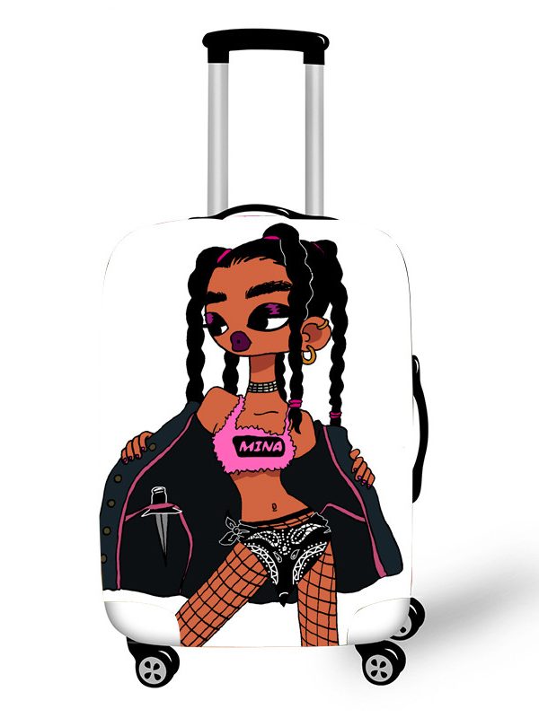 Nopersonality African Art Girl Travel Accessories Luggage Cover Suitcase Protection Baggage Dust Cover Stretch Fabrics 18-30inch