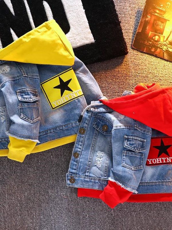 سترة جينز للأولاد ربيع وخريف سترة جديدة للأطفال