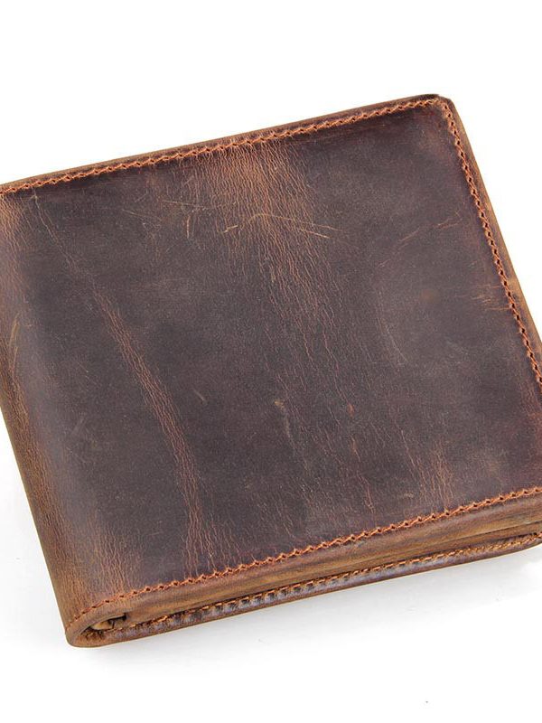 Men Wallets Luxury Horse Leather Wallet Leather Short Wallet Men'S Leather Wallet
