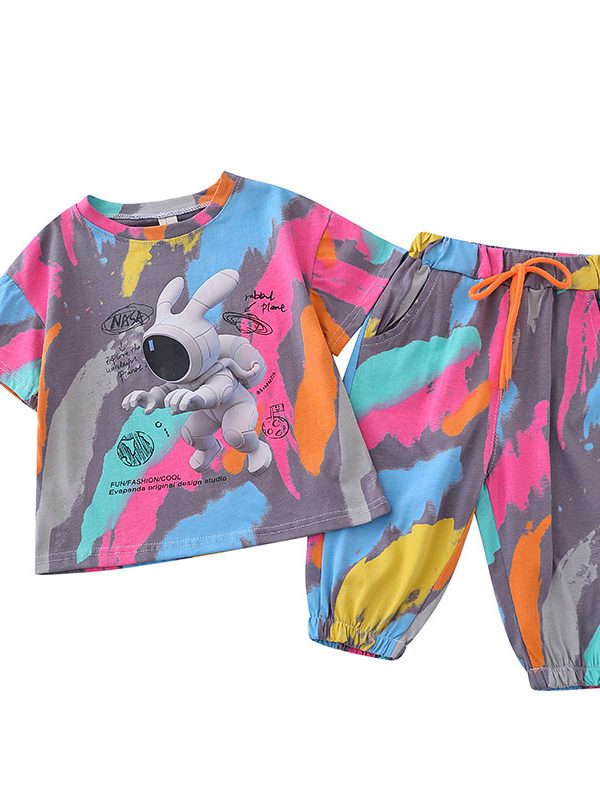 ملابس أطفال، أولاد، بدلات صيفية، أطفال، أولاد، رياضة، ملابس على الطراز الأجنبي، صافي أحمر تايد