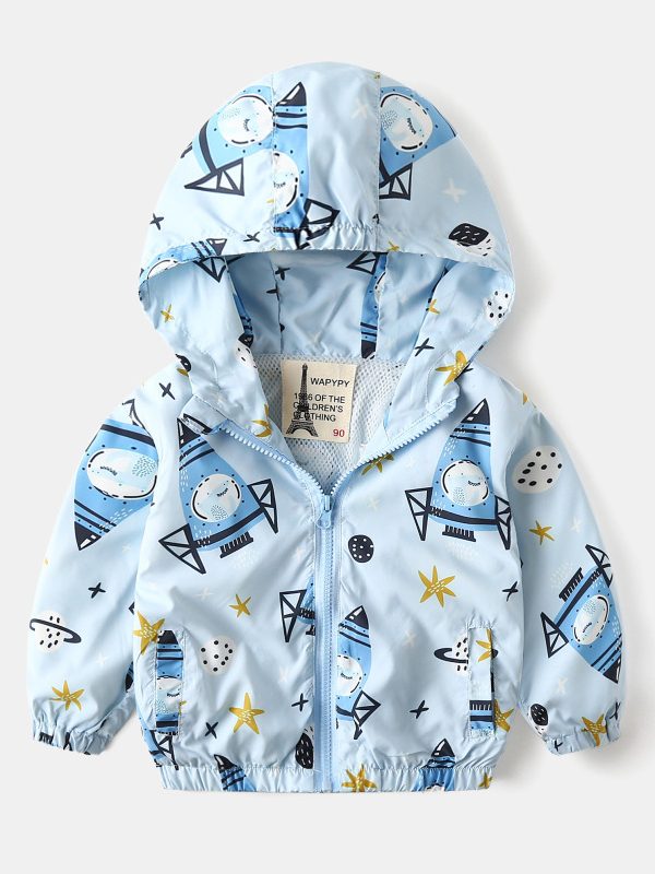 جاكيتات للأطفال جاكيتات جديدة للأولاد بغطاء للرأس، خفيفة الوزن للأطفال الرضع