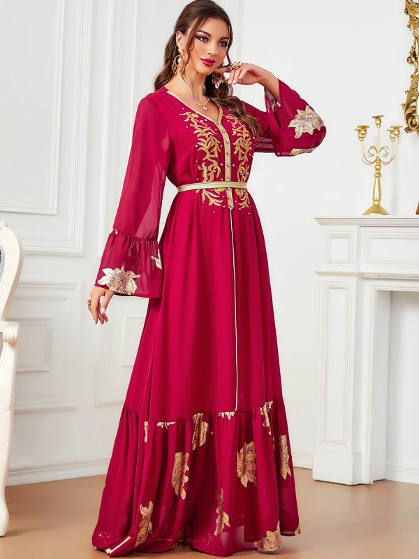 Middle East Muslim Women's Dress With Belt