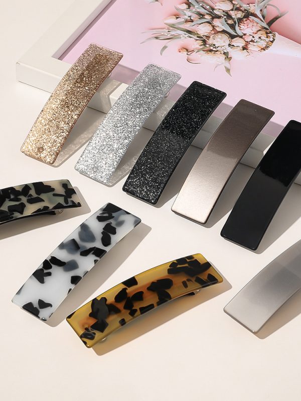 Square Grip Acetate Acrylic Spring Clip Hair Accessory