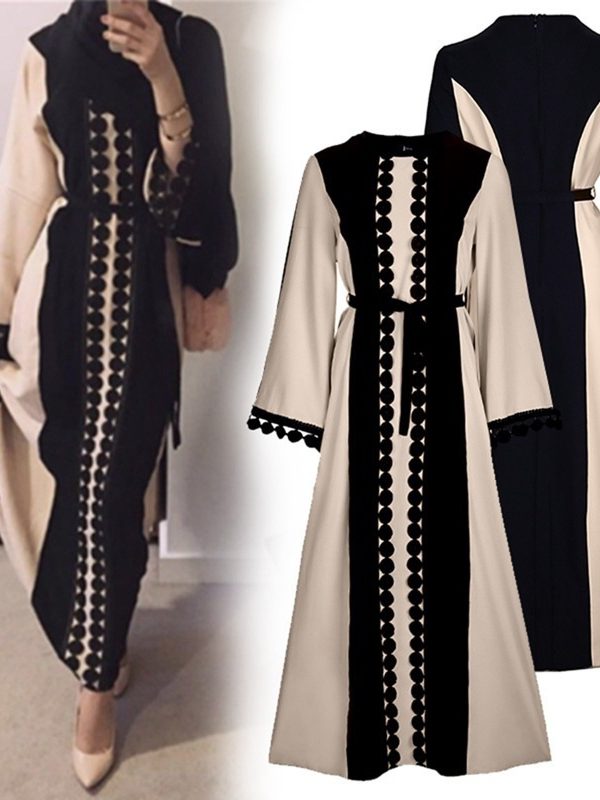 Middle Eastern lace patchwork abaya