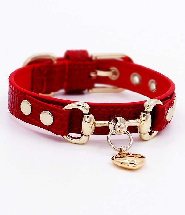 Leather pet collar