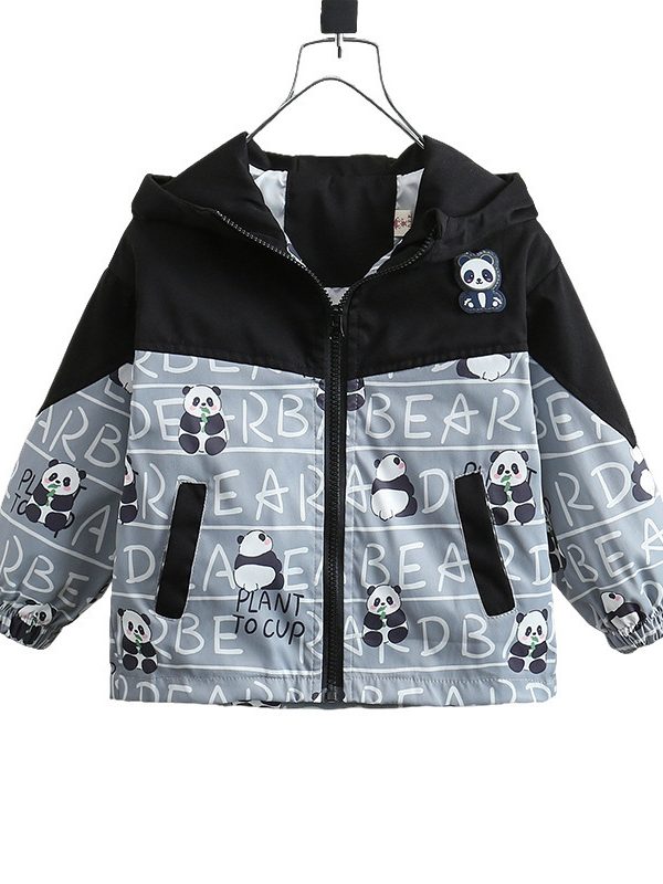 معطف أولاد ربيع وخريف بغطاء للرأس