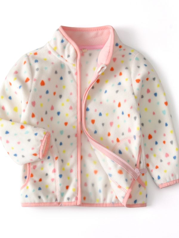 Baby Long Sleeve Stand Collar Polar Fleece Jacket