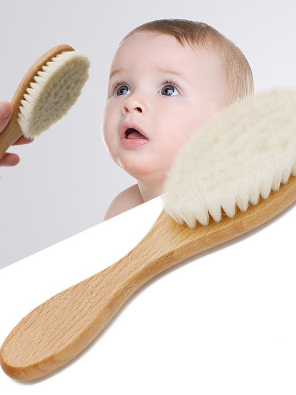 Baby shampoo brush solid wood wool brush