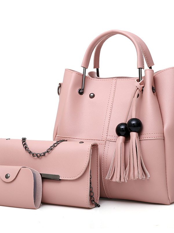 European and American fashion single shoulder Messenger bag ladies three-piece tassels mother bag