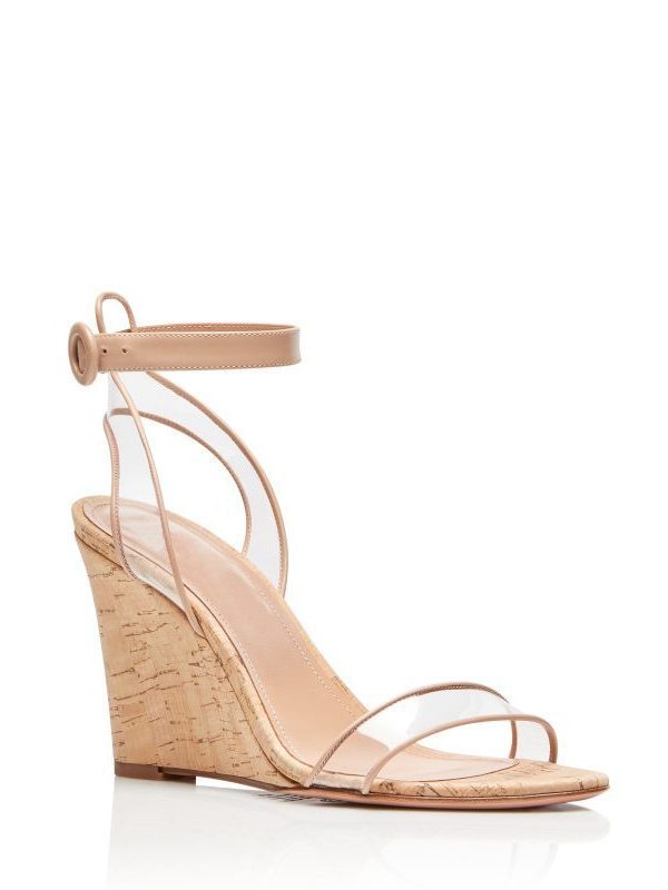 Fashion Sandals PVC Wood Grain Wedges Women Shoes