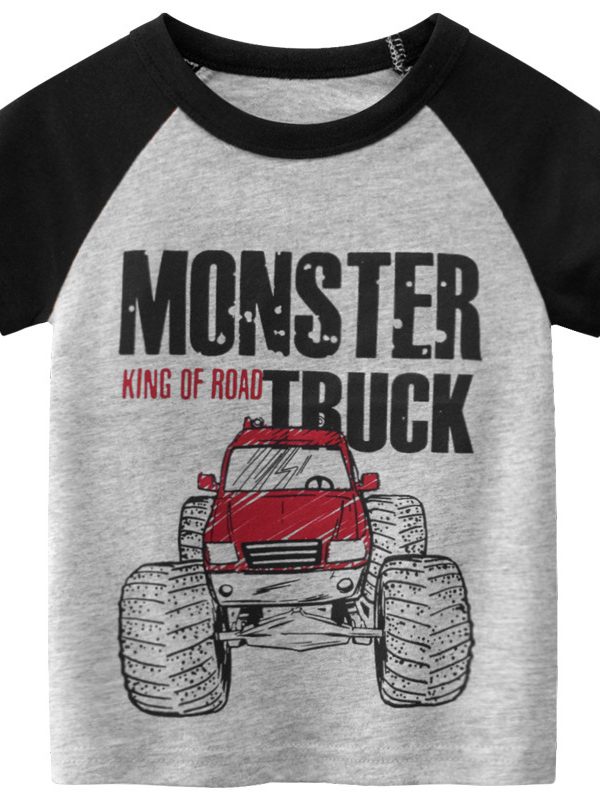 New Boys' Short Sleeve Tops Wholesale Korean T-shirt Kids Clothes