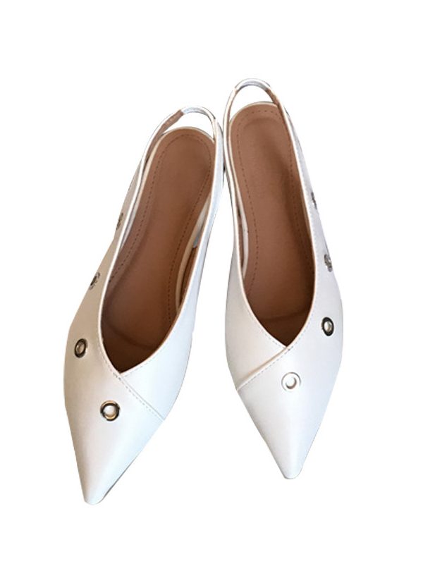 Pointed Shallow Mouth Flat-heeled Shoes For Women