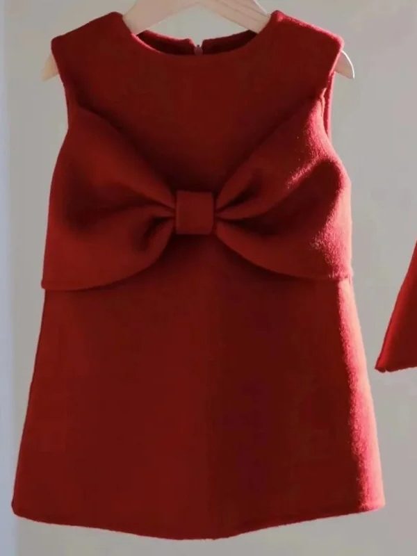 New Year Clothes Red Woolen Suit Children Baby