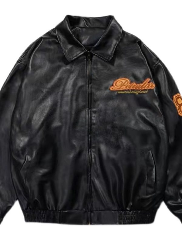 Motorcycle Suit Stand Collar Leather Jacket Men And Women