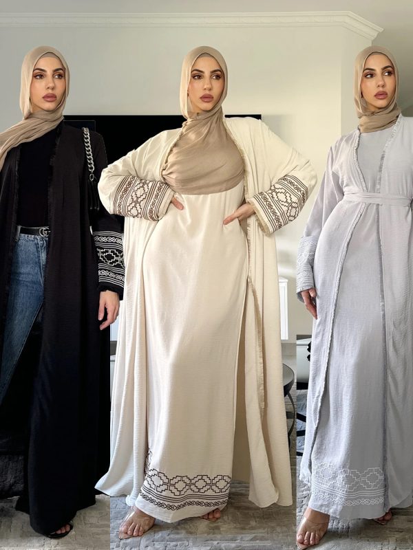 Fringe Cardigan Robe Muslim Dress