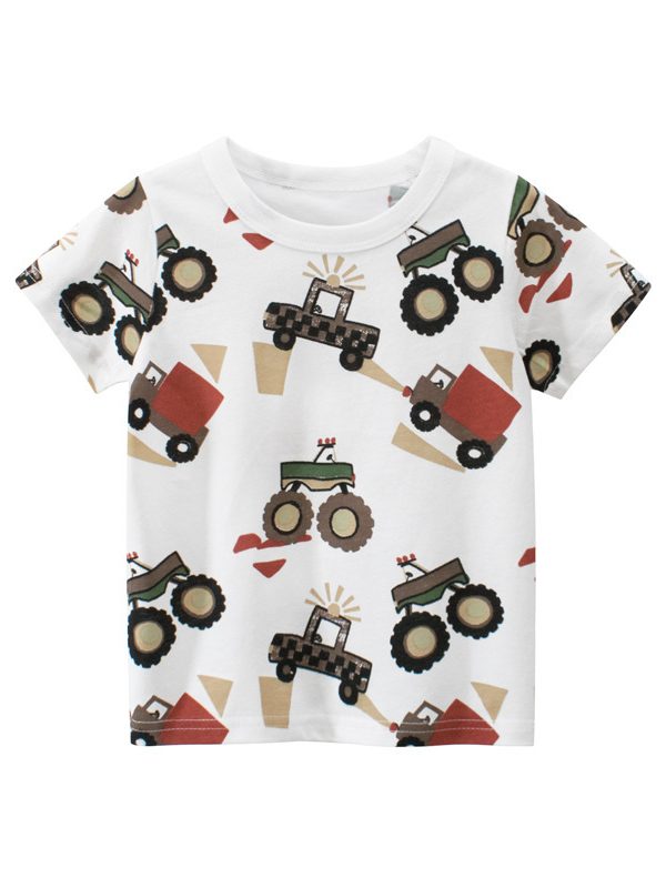 Children's car short sleeve T-shirt