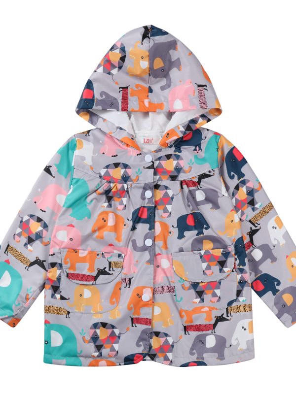 Children's Hoodie Printed Outdoor Jacket Coat