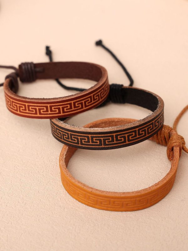 All-matching Elegant Decoration Cowhide Leather Wristband Bracelet