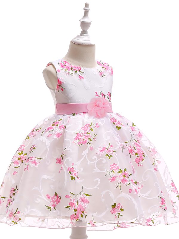 فستان زفاف من الشاش لفتاة الزهور فستان سهرة للفتيات