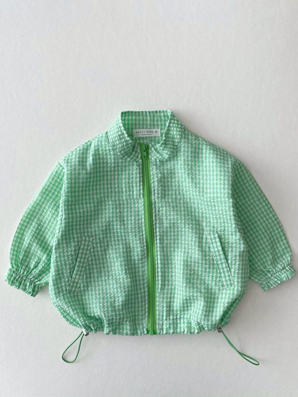 Children's Summer Thin Plaid Sun Protection Coat