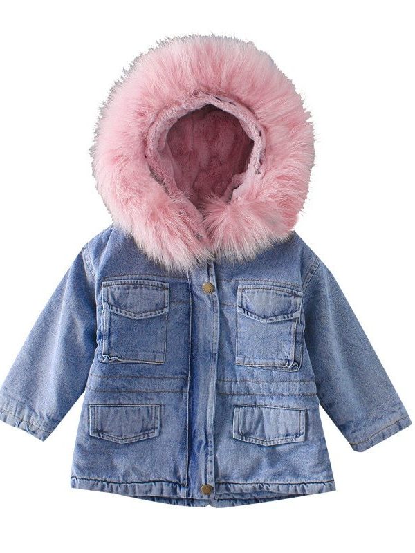 جاكيت جينز ومخمل للبنات خريف وشتاء