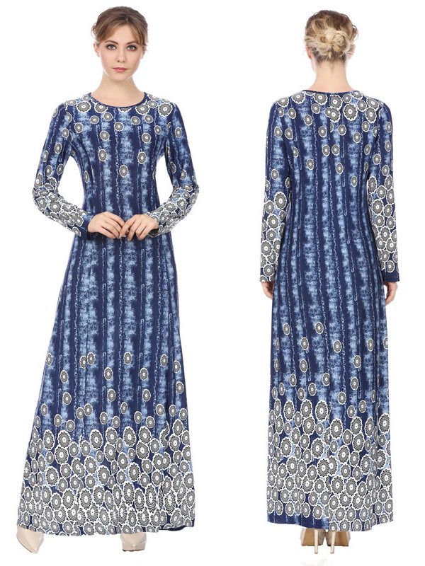 Women's Polka Dot Printed Muslim Long Skirt