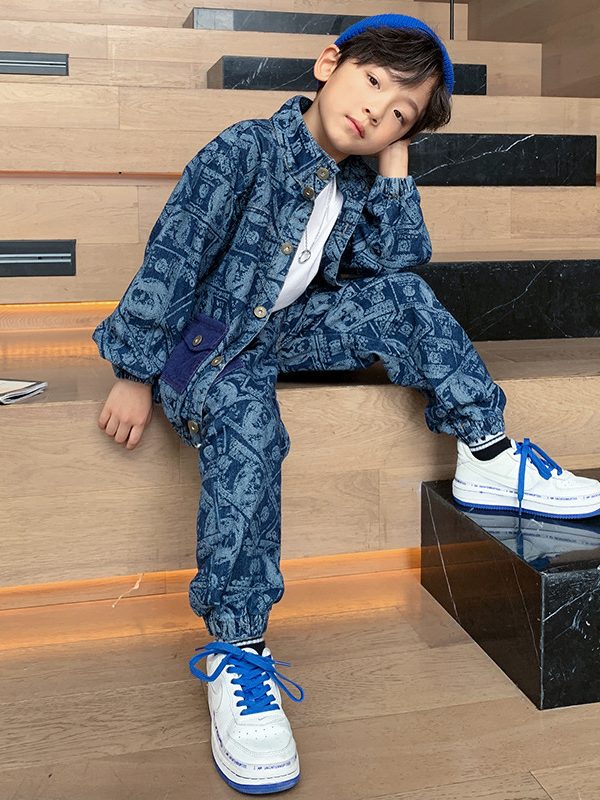 ملابس أولاد أنيقة لفصلي الربيع والخريف، طقم من قطعتين