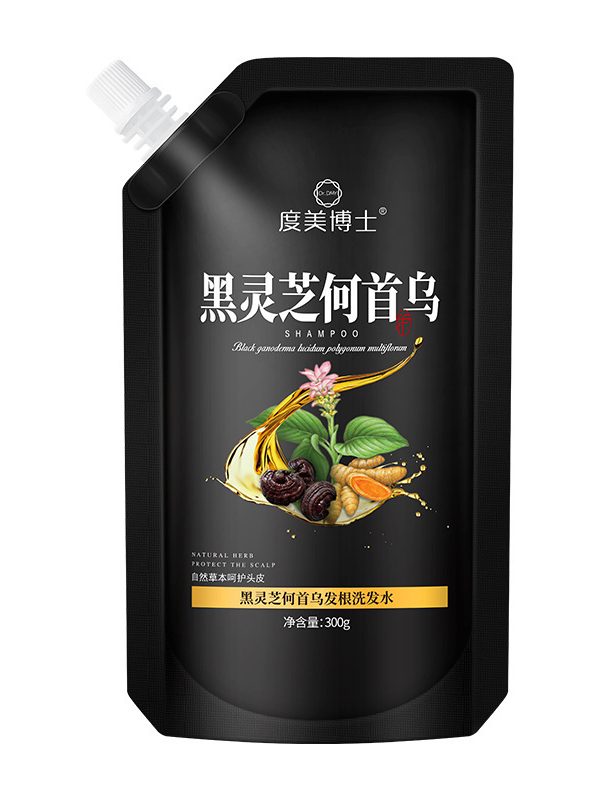 Black Ganoderma Polygonum Multiflorum Hair Root Cleaning Care Shampoo