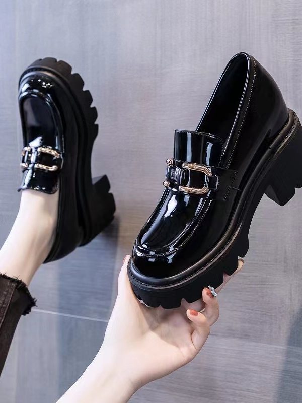 British Style Vintage Leather Shoes Women