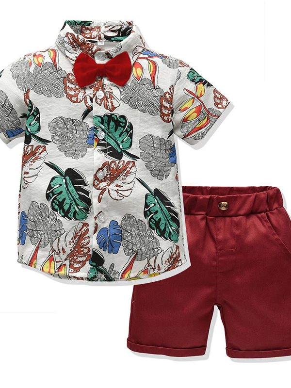 Flower Shirt Five-Point Pants Travel Vacation Outfit