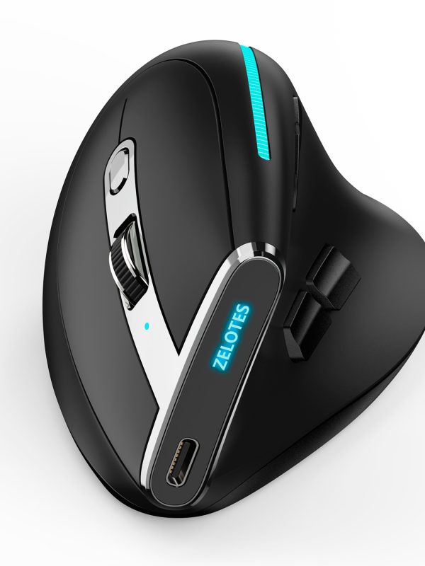 F-36 Wireless Vertical 24g Bluetooth Mouse RGB Programming 4800DPI Gaming Mouse