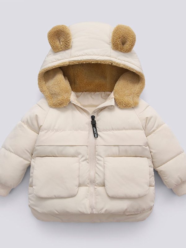 Children S Autumn And Winter Short Thick Hooded Warm Jacket