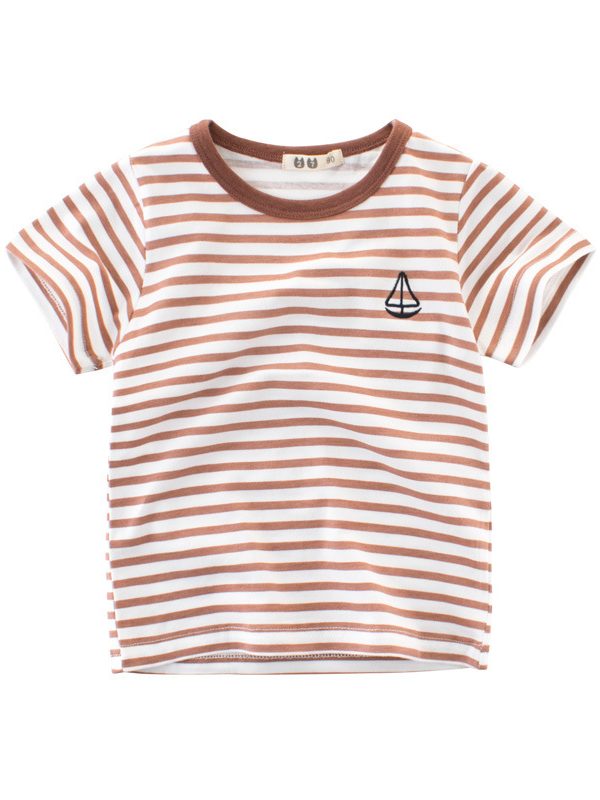 تي شيرت قطني مخطط للأولاد