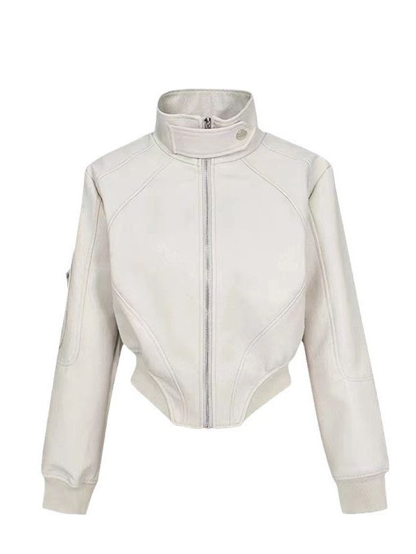 American Retro Short Leather Jacket Women