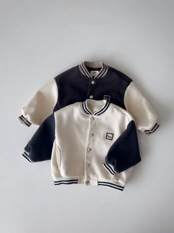 سترة بيسبول للأولاد والبنات بأكمام مخيطة