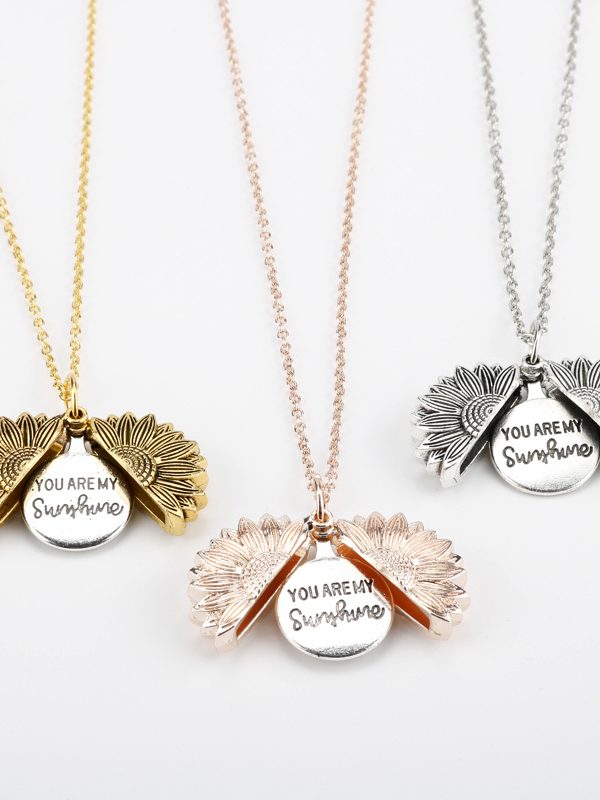Sunflower Double Lettering Necklace