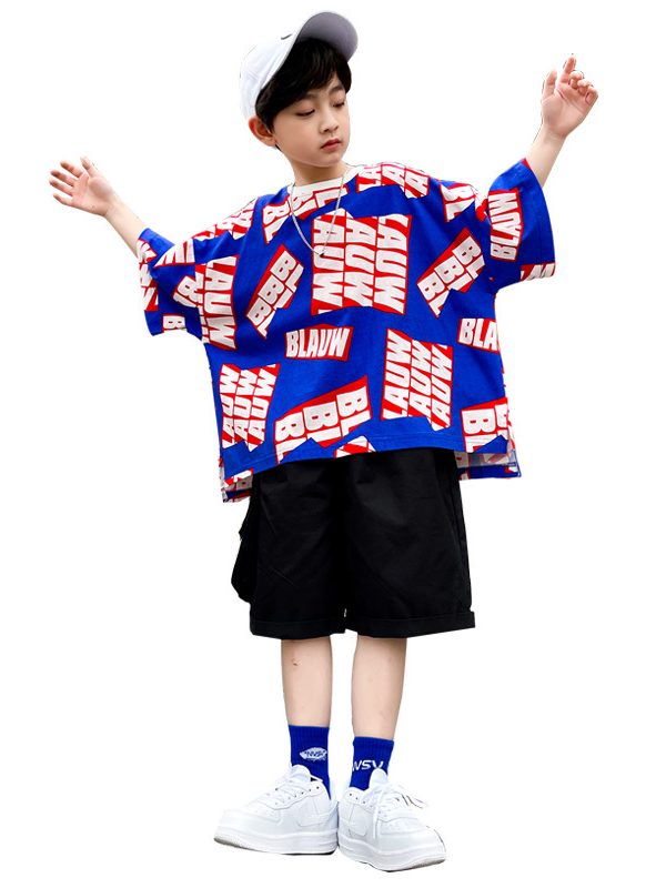 Boys' Suits, Big Children's Summer Clothes, Fried Street Children's Hip-hop Clothes