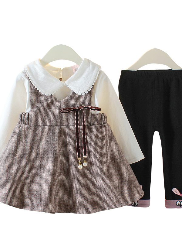 Three-piece Suit For Girls, Western Style Autumn Infant Clothes